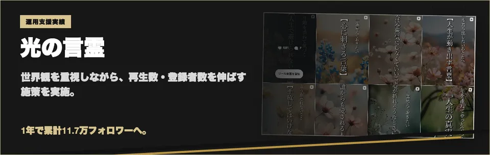 光の言霊 YouTubeとInstagramの運用支援実績